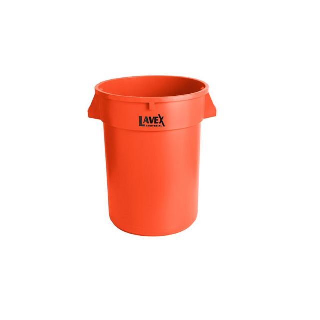 Lavex Ctc 32Orange 32 Gallon Orange Round Commercial Trash Can