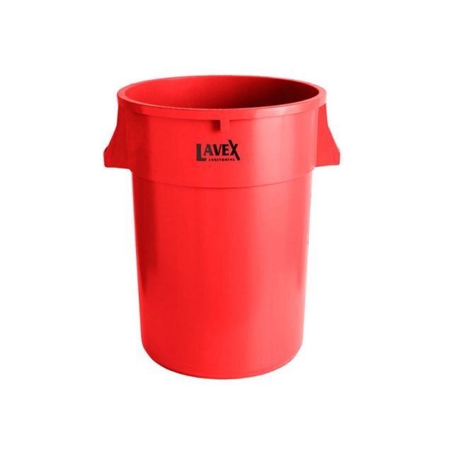 Lavex Ctc 32 Gallon Red Round Commercial Trash Can