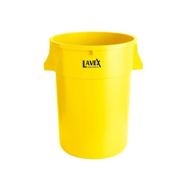 Lavex Ctc 44 Yellow Gallon Round Commercial Trash Can